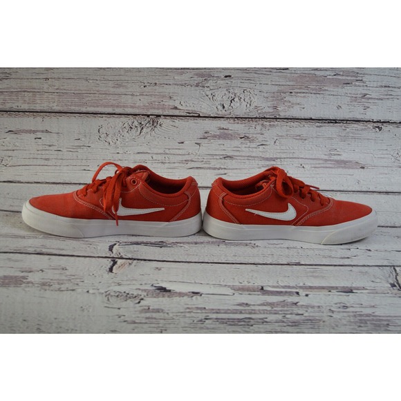 Nike SB Canvas Skateboarding Shoes Big Kids Size 4.5 Red Pre-Owned - Picture 7 of 10